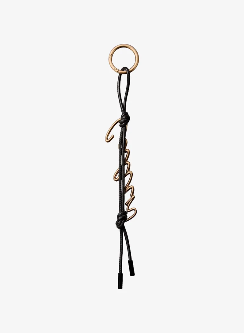 CALVIN KLEIN Leather Knotted Tassel Logo Bag Charm